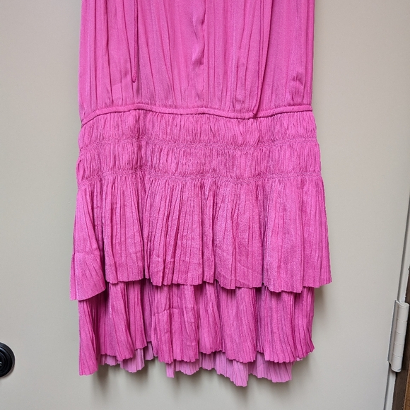 The Impeccable Pig Anthropologie Brand Pink Mini Dress Size Large - Picture 2 of 4